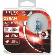 Акція на Лампа Osram галогеновая 12V H7 55W Px26d Night Breaker Laser Next Generation +150%, Duobox (2шт) (OS_64210_NL-HCB) від MOYO