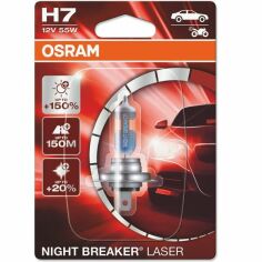 Акция на Лампа Osram галогеновая 12V H7 55W Px26d Night Breaker Laser Next Generation +150% (OS_64210_NL-01B) от MOYO