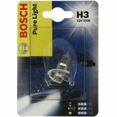 Акція на Лампа Bosch галогеновая 12V H3 55W Pk22S Pure Light (BO_1987301006) від MOYO