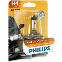 Акция на Лампа Philips галогеновая 12V H4 60/55W P43T-38 Vision +30% (PS_12342_PR_B1) от MOYO