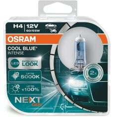 Акция на Лампа Osram галогеновая 12V H4 60/55W P43T Cool Blue Intense Next Gen +100% Up To 5000K Box (2шт) (OS_64193_CBN-HCB) от MOYO