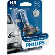 Акция на Лампа Philips галогеновая 12V H8 35W Pgj19-1 Whitevision 3500K (PS_12360_WHV_B1) от MOYO