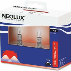Акция на Лампа Neolux галогеновая 12V H1 55W P14.5S Extra Light +50% Duobox (2шт) (NE_N448_EL-SCB) от MOYO