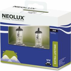 Акция на Лампа Neolux галогеновая 12V H4 60/55W P43T Extra Lifetime Duobox (2шт) (NE_N472_LL-SCB) от MOYO