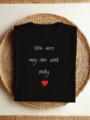 Акция на Футболка жіноча Love&Live You are my one and only LLP04431 S Чорна от Rozetka