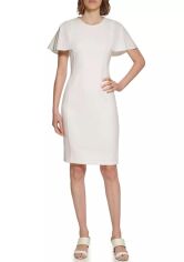 Акция на Сукня-футляр коротка демісезонна жіноча Calvin Klein 625971694 12 (L) Біла от Rozetka