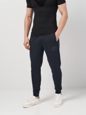 Акция на Спортивні штани чоловічі Emporio Armani 11294.2 L (48) Темно-сині от Rozetka