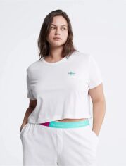 Акция на Піжама (футболка + шорти) жіноча великого розміру бавовняна Calvin Klein 119440936 3X Біла от Rozetka