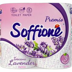 Акция на Туалетная бумага Soffione Premio Toscana Lavender 3 слоя 4шт от MOYO