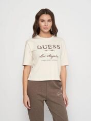 Акція на Футболка жіноча Guess V4RI01-I3Z14-G1CV M QUICKБежева від Rozetka