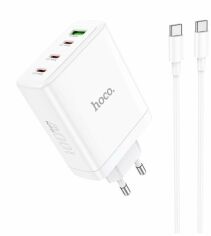 Акція на Hoco Wall Charger 3xUSB-C+USB N31 with USB-C Cable White від Y.UA