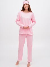 Акция на Піжама (лонгслів + штани) жіноча великих розмірів бавовняна LUCCI 010354112 58 Рожева от Rozetka