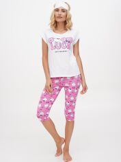 Акція на Піжама (футболка + бріджи) жіноча великих розмірів бавовняна LUCCI 010133005б 44 Рожева від Rozetka