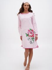 Акция на Нічна сорочка жіноча бавовняна великого розміру LUCCI 020250093 50 Рожева от Rozetka