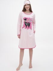 Акция на Нічна сорочка жіноча бавовняна великого розміру LUCCI 020250092 58 Рожева от Rozetka