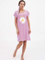 Акция на Піжамна сукня жіноча великих розмірів бавовняна LUCCI 040320020 48 Рожева от Rozetka