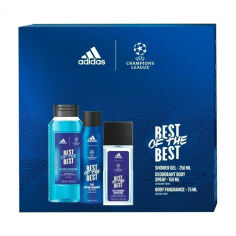 Акция на Парфумований набір чоловічий Adidas UEFA Champions League Best Of The Best (дезодорант-спрей, 75 мл + гель для душу, 250 мл + дезодорант-спрей, 150 мл) от Eva