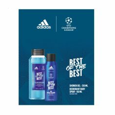 Акция на Парфумований набір чоловічий Adidas UEFA Champions League Best Of The Best (гель для душу, 250 мл + дезодорант-спрей, 150 мл) от Eva