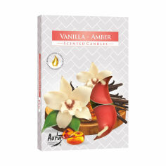 Акція на Ароматична свічка Bispol Scented Candle Vanilla-Amber, 6 шт (p15-355 a6) від Eva