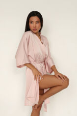 Акция на Женский шелковый халат-кимоно Белла German Volf 23168 нежно-розовый XL от Podushka