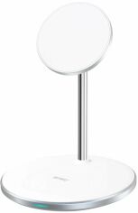 Акція на Wiwu Wireless Charger Station MagSafe 2in1 15W Wi-W019 White for iPhone 15 I 14 I 13 I 12 series, Apple AirPods від Stylus