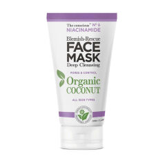 Акція на Маска The Conscious 4 Niacinamide Blemish-Rescue Face Mask Organic Coconut для всіх типів шкіри обличчя, 50 мл від Eva