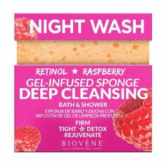 Акція на Губка для глибокого очищення Biovene Night Wash Deep Cleansing Gel-Infused Sponge з ретинолом та малиновим гелем, 75 г від Eva