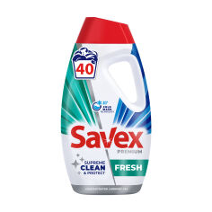 Акція на Гель для прання Savex Premium Fresh для білих та кольорових тканин, 40 циклів прання, 1.8 л від Eva
