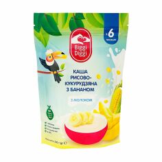 Акция на Дитяча молочна каша Biggi Diggi Рисово-кукурудзяна з бананом, від 6 місяців, 200 г от Eva
