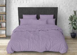 Акция на Комплект постільної білизни MirSon King Size 220х240 см 17-0626 Geometry Purple Бязь от Rozetka