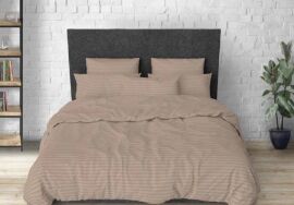 Акция на Простирадло на гумці MirSon 90x190 см Бязь 17-0610 Stripe Light Brown от Rozetka