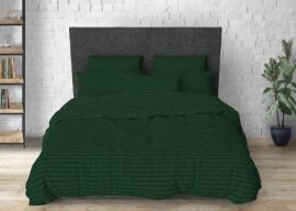 Акція на Простирадло на резинці MirSon полуторне 100x200+25 см Stripe 17-0612 Emerald Бязь від Rozetka