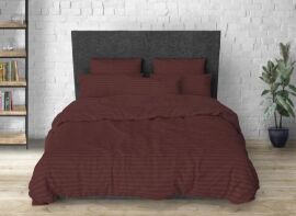 Акція на Простирадло на резинці MirSon двоспальне 140x190+25 см Stripe 17-0617 Brown Бязь від Rozetka