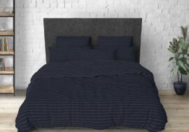 Акція на Простирадло на резинці MirSon двоспальне 140x190+25 см Stripe 17-0611 Black Бязь від Rozetka