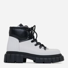 Акция на Жіночі зимові черевики низькі ISSA PLUS OB2-380 37 24 см Чорний/Білий от Rozetka