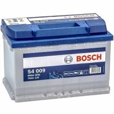 Акция на Автомобильный аккумулятор Bosch 74Ah-12v (S4009), L+, EN680 (5237808871) (0092S40090) от MOYO