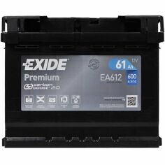 Акция на Автомобильный аккумулятор Exide 61Ah-12v Premium, R+, EN600 (5237607277) (EA612) от MOYO