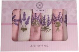 Акция на Набір вафельних рушників кухонних Nilteks Lavender 30х50 см 6 шт от Rozetka