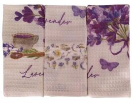 Акция на Набір вафельних рушників кухонних Nilteks Lavender 40х60 см 3 шт от Rozetka