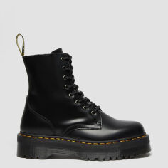 Акция на Чоловічі черевики високі Dr. Martens Jadon Smooth Leather Platform Boots 43 Чорні от Rozetka