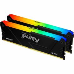 Акція на Память ПК Kingston DDR4 16GB KIT (8GBx2) 3200 FURY Beast RGB (KF432C16BB2AK2/16) від MOYO