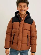 Акция на Підліткова зимова куртка для хлопчика C&A GD-00062045 182 см Коричнева от Rozetka