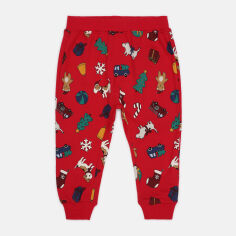 Акция на Дитячі новорічні піжамні штани для хлопчика H&M 0780286_новий.рік_03 86 см Червоні от Rozetka