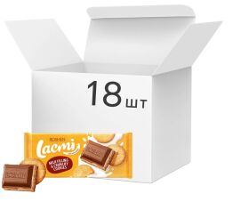 Акция на Упаковка шоколаду Lacmi молочного з молочною начинкою і печивом ВКФ 100 г х 18 шт от Rozetka