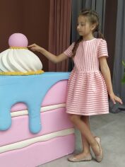 Акція на Дитяча літня святкова сукня для дівчинки Ласточка 23_2061 122 см Рожеве від Rozetka