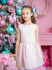 Акція на Дитяча святкова сукня для дівчинки Ласточка 23_2064 128 см Пудра від Rozetka