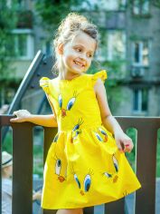 Акція на Дитяча літня сукня для дівчинки Ластівка 23_2056 122 см Жовта від Rozetka