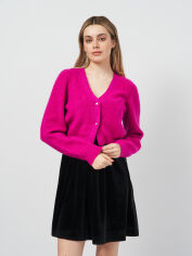 Акція на Кардиган з домішкою вовни в'язаний жіночий H&M 1127287arl XS Фуксія від Rozetka