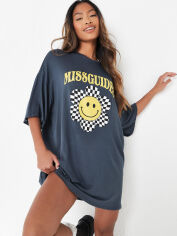 Акция на Плаття-футболка міні літнє жіноче Missguided GD-00064644 36 Сіро-синє от Rozetka