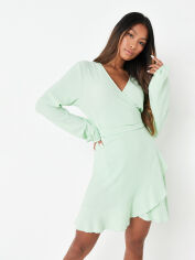 Акція на Сукня на запах коротка жіноча Missguided GD-00064906 42 М'ятна від Rozetka